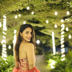 Sapthami Gowda Stuns in Elegant Floral Lehenga