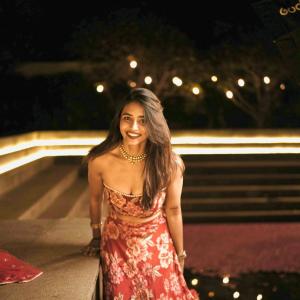 Sapthami Gowda Stuns in Elegant Floral Lehenga