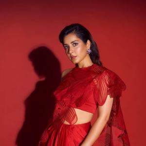 Actress Raashii Khanna Shines in Stunning Red Fashion Look