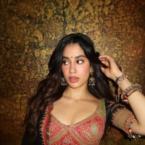 Janhvi Kapoor Dazzles in an Embroidered Festive Ensemble
