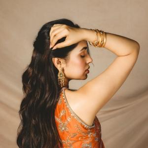 Krithi Shetty Glows in Orange With a Classic Ethnic Style