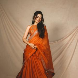Krithi Shetty Glows in Orange With a Classic Ethnic Style