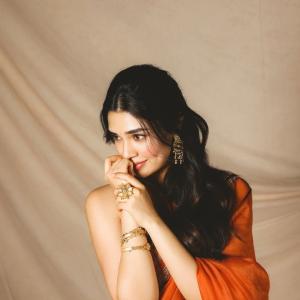 Krithi Shetty Glows in Orange With a Classic Ethnic Style