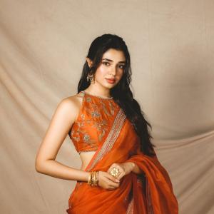 Krithi Shetty Glows in Orange With a Classic Ethnic Style