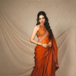 Krithi Shetty Glows in Orange With a Classic Ethnic Style