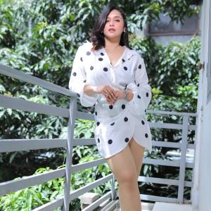 Mannara Chopra Makes a Stylish Statement in Polka Dots