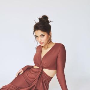 Saiee Manjrekar Looks Striking in a Contemporary Brown Outfit
