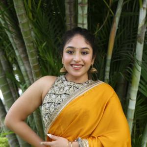 Aria Menon Charms in a Bright Yellow Ethnic Ensemble