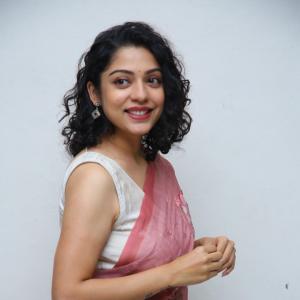 Classic Cultural Style of Actress Varsha Bollamma in a Floral Pink Saree