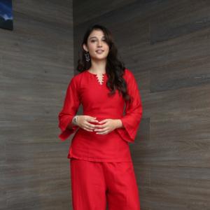Rithika Nayak Flaunts a Graceful Red Ethnic Look