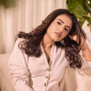 Malvika Sharma Shines in a Sophisticated Cream Suit