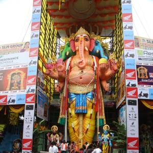Khairatabad’s 69-Foot Ganesh Idol Welcomes Devotees