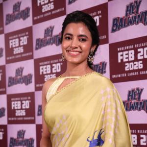 Actress Shivani Nagaram Stuns in Yellow Saree at Hey Balwanth Event