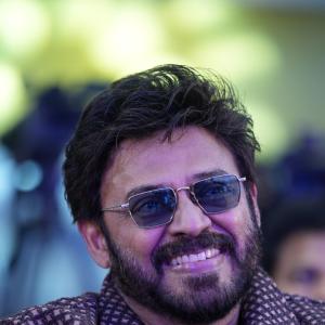 Victory Venkatesh Wears a Patterned Shirt and Sunglasses
