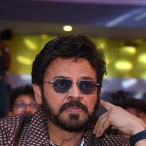Victory Venkatesh Wears a Patterned Shirt and Sunglasses