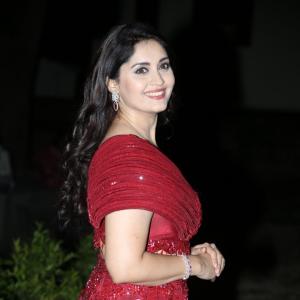 Surabhi Shines in a Glamorous Red Gown