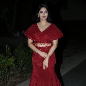 Surabhi Shines in a Glamorous Red Gown