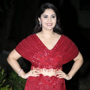 Surabhi Shines in a Glamorous Red Gown
