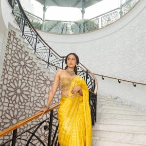 Rakul Preet Singh Stuns in a Yellow Saree