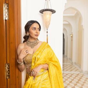 Rakul Preet Singh Stuns in a Yellow Saree