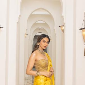 Rakul Preet Singh Stuns in a Yellow Saree