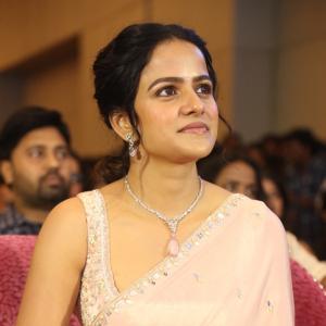 Vaishnavi Chaitanya Stuns in an Embellished Pink Saree