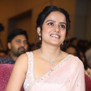 Vaishnavi Chaitanya Stuns in an Embellished Pink Saree
