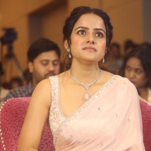 Vaishnavi Chaitanya Stuns in an Embellished Pink Saree