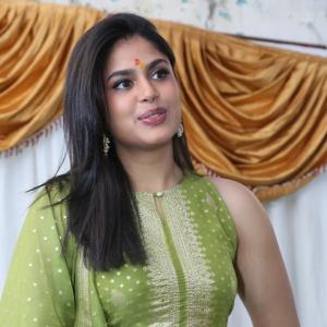 Charming Actress Faria Abdullah in Elegant Green Ethnic Wear