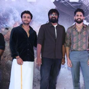 Naga Chaitanya Unveils Vrushakarma Movie Glimpse at Mumbai Event
