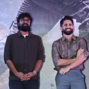 Naga Chaitanya Unveils Vrushakarma Movie Glimpse at Mumbai Event