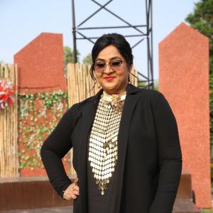 Senior Actress Radha Stuns in a Bold Blazer Look