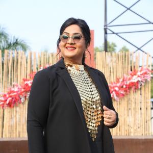 Senior Actress Radha Stuns in a Bold Blazer Look