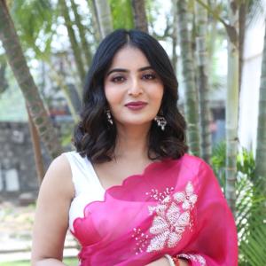 Actress Ananya Nagalla Bright Smile in Elegant Pink Saree