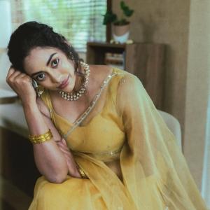 Indian Actress Sai Kamakshi Bhaskarla in Stunning Yellow Saree
