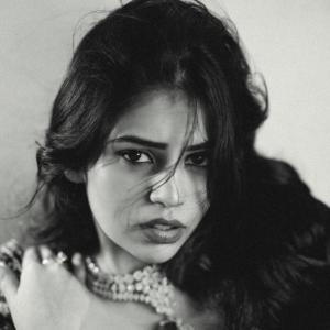 Actress Bandhavi Sridhar in Gorgeous Teal Lehenga with Emerald Necklace