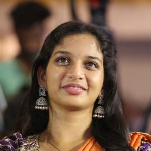 Graceful Actress Sridevi in a Vibrant Orange Saree