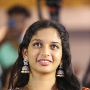 Graceful Actress Sridevi in a Vibrant Orange Saree