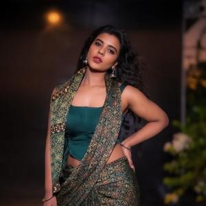 Grace and Beauty of Actress Aishwarya Rajesh in a Floral Saree