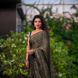 Grace and Beauty of Actress Aishwarya Rajesh in a Floral Saree