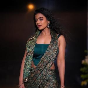 Grace and Beauty of Actress Aishwarya Rajesh in a Floral Saree
