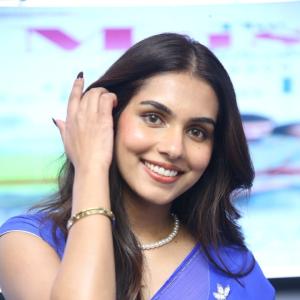 Beautiful Indian Actress Gopika Suresh in Blue Saree - Elegant Fashion Look