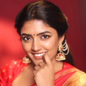 Traditional Elegance of Actress Eesha Rebba in Red Saree