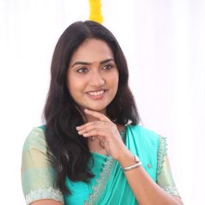 Stunning Actress Kajal Chowdary in Turquoise Saree