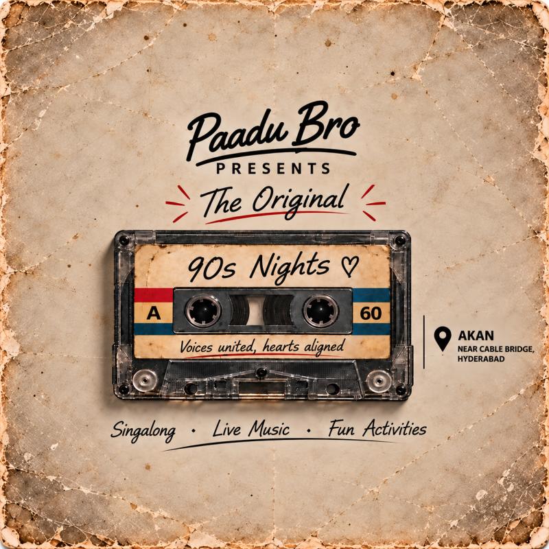 Paadu Bro's 90's Musical Night Edition 3, Hyderabad