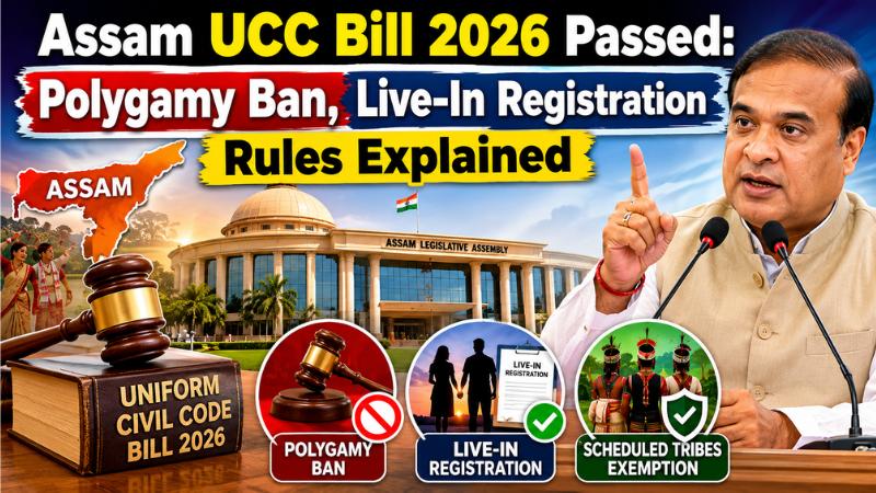 Assam UCC Bill 2026 Passed: Polygamy Ban, Live-In Registration Rules Explained