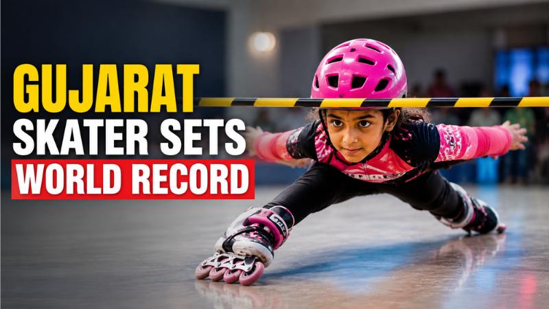 Gujarat’s Takshvi Vaghani Sets New Limbo Skating World Record At 8