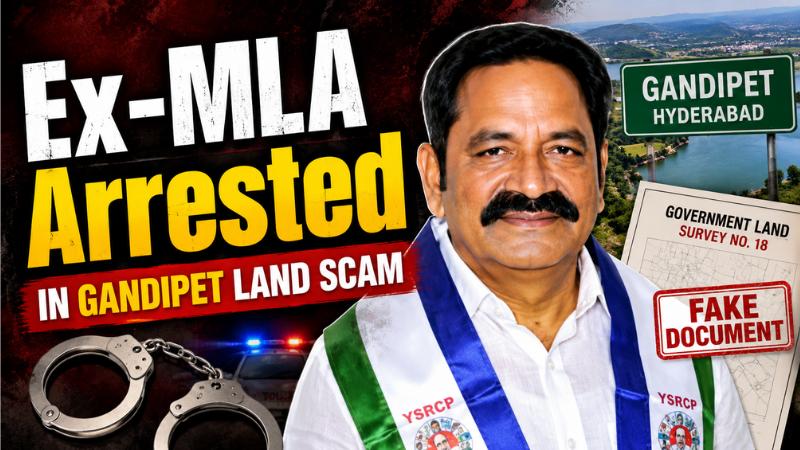 YSRCP Ex-MLA Bolla Brahma Naidu Arrested In Gandipet Land Scam Case