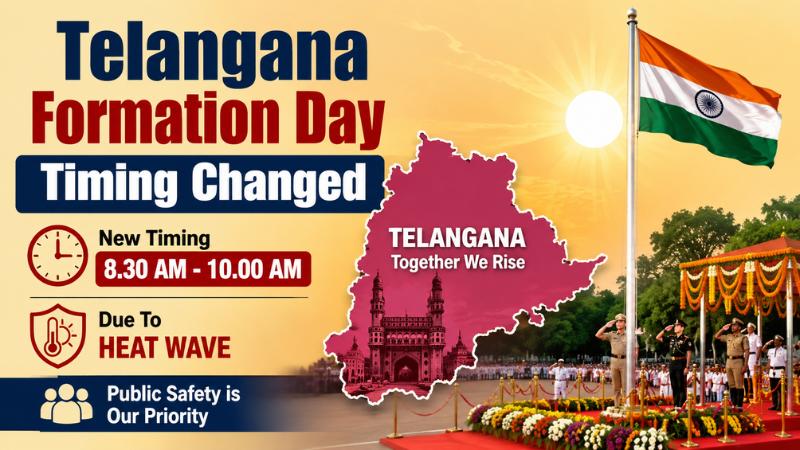 Telangana Formation Day Timings Changed Due To Heat Wave, Events To End Early