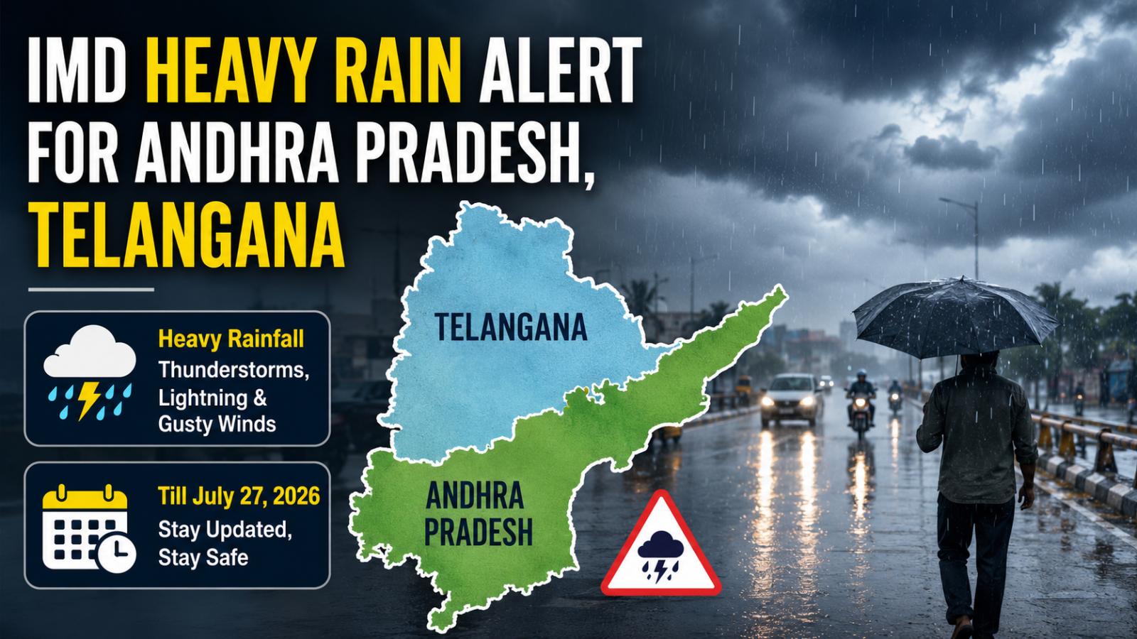 IMD Rain Alert for Andhra Pradesh, Telangana Till July 27